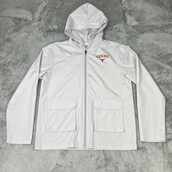 Texas Longhorns Jacket Boys Extra Large Gray Zip Hooded Lightweight - Picture 1 of 9